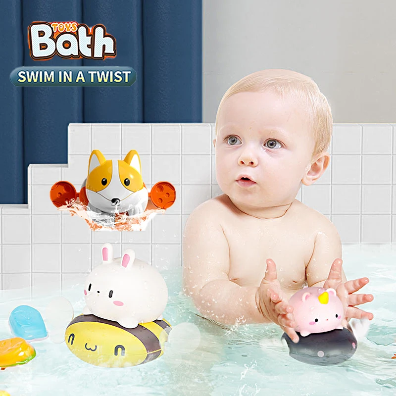 

2021 Bath Toys Spin Water Narwhal Bath Toys For Children Toddlers Shower Bathroom Sprinkler Beach Baby Bath Toy For Kids Gifts