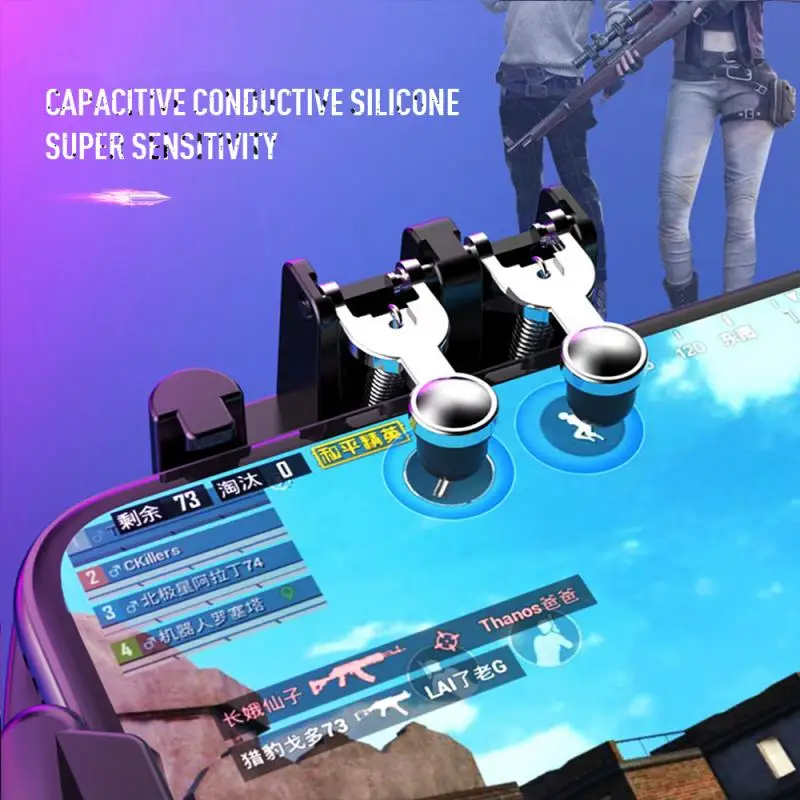 PUBG Mobile Joystick Controller Turnover Button Gamepad for PUBG iOS Android Six 6 Finger Operating Gamepad With Cooling Fan
PUBG Mobile Joystick Controller Turnover Button Gamepad for PUBG iOS Android Six 6 Finger Operating Gamepad With Cooling Fan