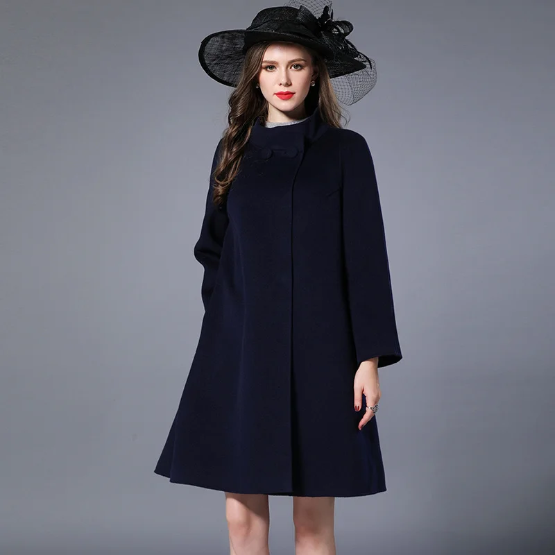 SHZQ Double Sided Cashmere Coat Women's Medium and Long 2021 Winter New Large Stand Collar Loose Blue Wool Coat Thick
SHZQ Double Sided Cashmere Coat Women's Medium and Long 2021 Winter New Large Stand Collar Loose Blue Wool Coat Thick