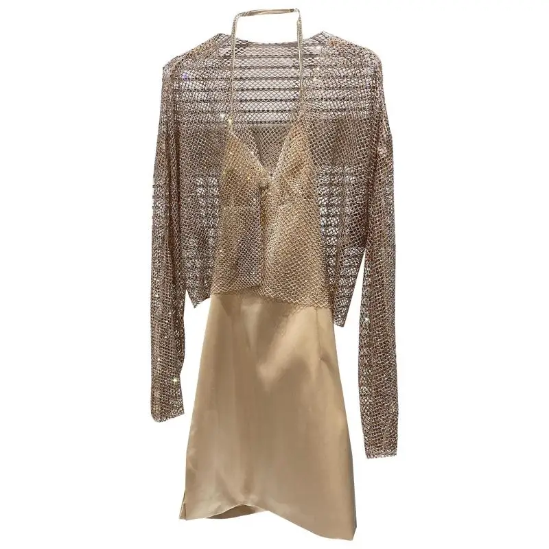 Dress Set for Women 2021 Summer New Rhinestone Hollow Diamond Coat + Strap Silk Dresses Two-Piece Suits Lady Outfits
Dress Set for Women 2021 Summer New Rhinestone Hollow Diamond Coat + Strap Silk Dresses Two-Piece Suits Lady Outfits