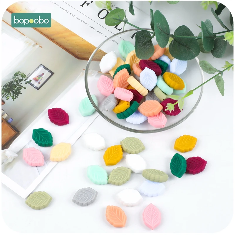 Bopoobo 5 шт. силиконовые бусины лист крошечная Удочка BPA Бесплатно Силиконовый