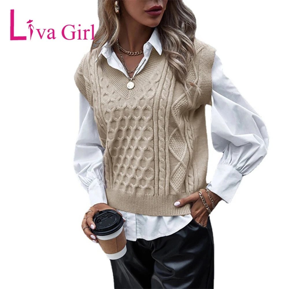 Повседневный тонкий женский трикотажный жилет LIVA GIRL без рукавов с V-образным вырезом, свитер, женский осенне-зимний пуловер большого размер...
Повседневный тонкий женский трикотажный жилет LIVA GIRL без рукавов с V-образным вырезом, свитер, женский осенне-зимний пуловер большого размер...