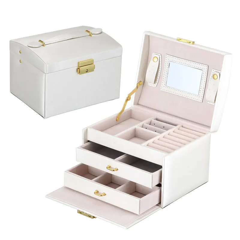 European Style 3 Layer PU Jewelry Box Solid Color Alligator Pattern Jewelry Box High-capacity Portable Jewelry Case With Lock
European Style 3 Layer PU Jewelry Box Solid Color Alligator Pattern Jewelry Box High-capacity Portable Jewelry Case With Lock