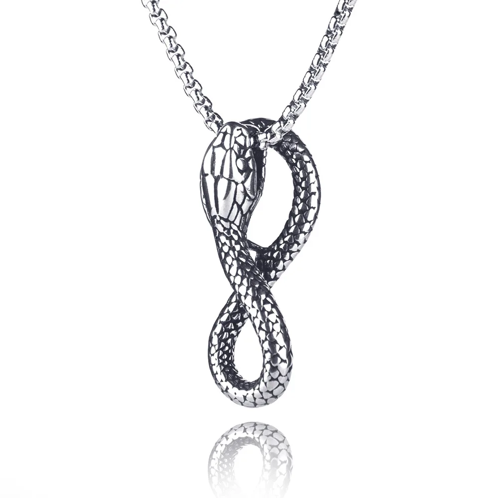European And American Fashion Brand Retro Personality Hip Hop Street Stainless Steel 8-character Snake Pendant Necklace For Men
European And American Fashion Brand Retro Personality Hip Hop Street Stainless Steel 8-character Snake Pendant Necklace For Men