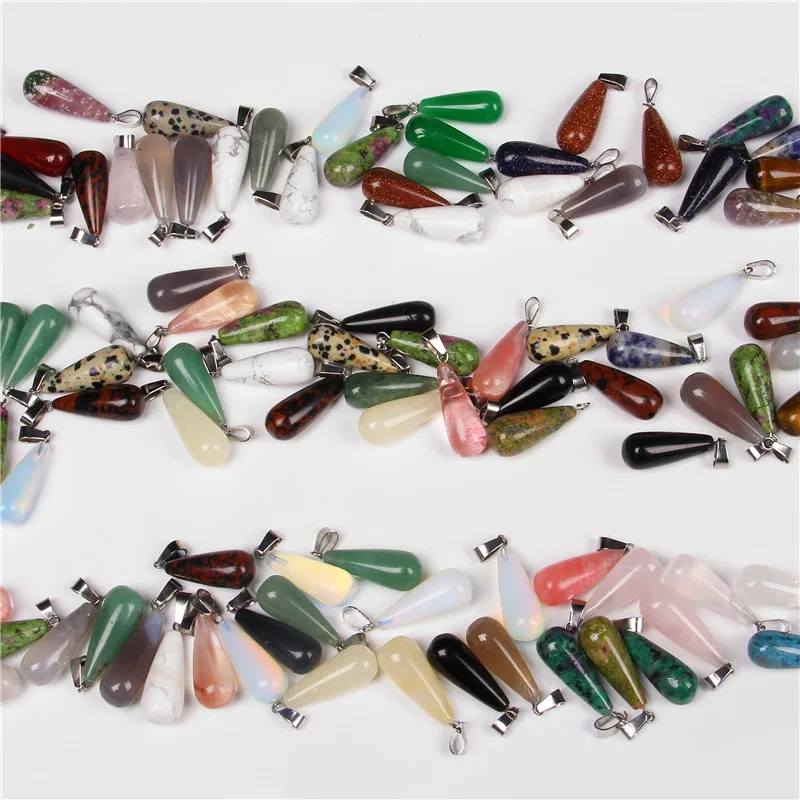 30PCS Natural Stone Pendant Water Drop Shape Pendants Tiger Eye Aventurine Agates Charms For Necklaces Jewelry Making 10*26 mm
30PCS Natural Stone Pendant Water Drop Shape Pendants Tiger Eye Aventurine Agates Charms For Necklaces Jewelry Making 10*26 mm