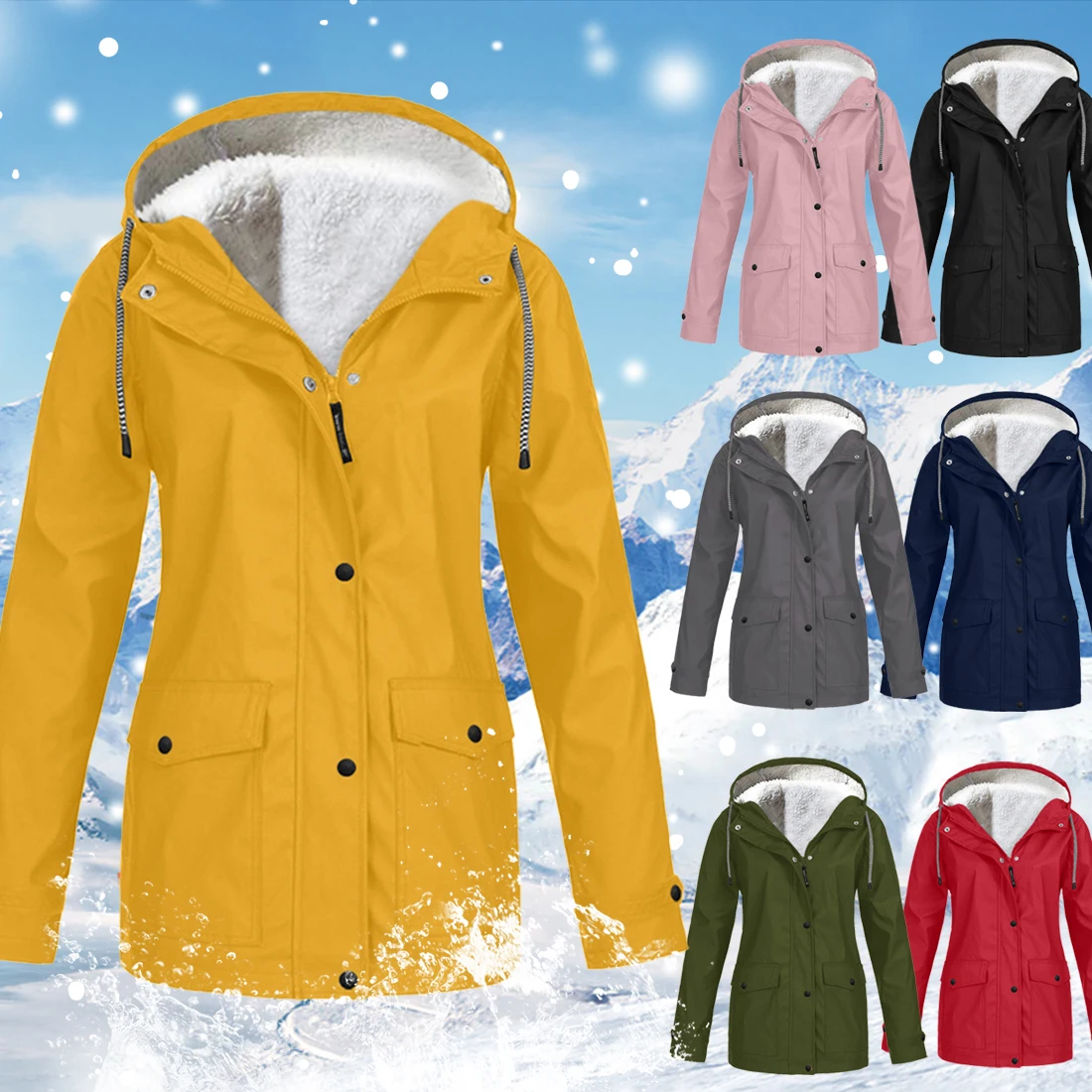 2021 Winter warm Coat Women Solid Plush Thickening Jacket Outdoor hiking Plus Size Hooded Raincoat Windproof Manteau Femme Hiver
2021 Winter warm Coat Women Solid Plush Thickening Jacket Outdoor hiking Plus Size Hooded Raincoat Windproof Manteau Femme Hiver