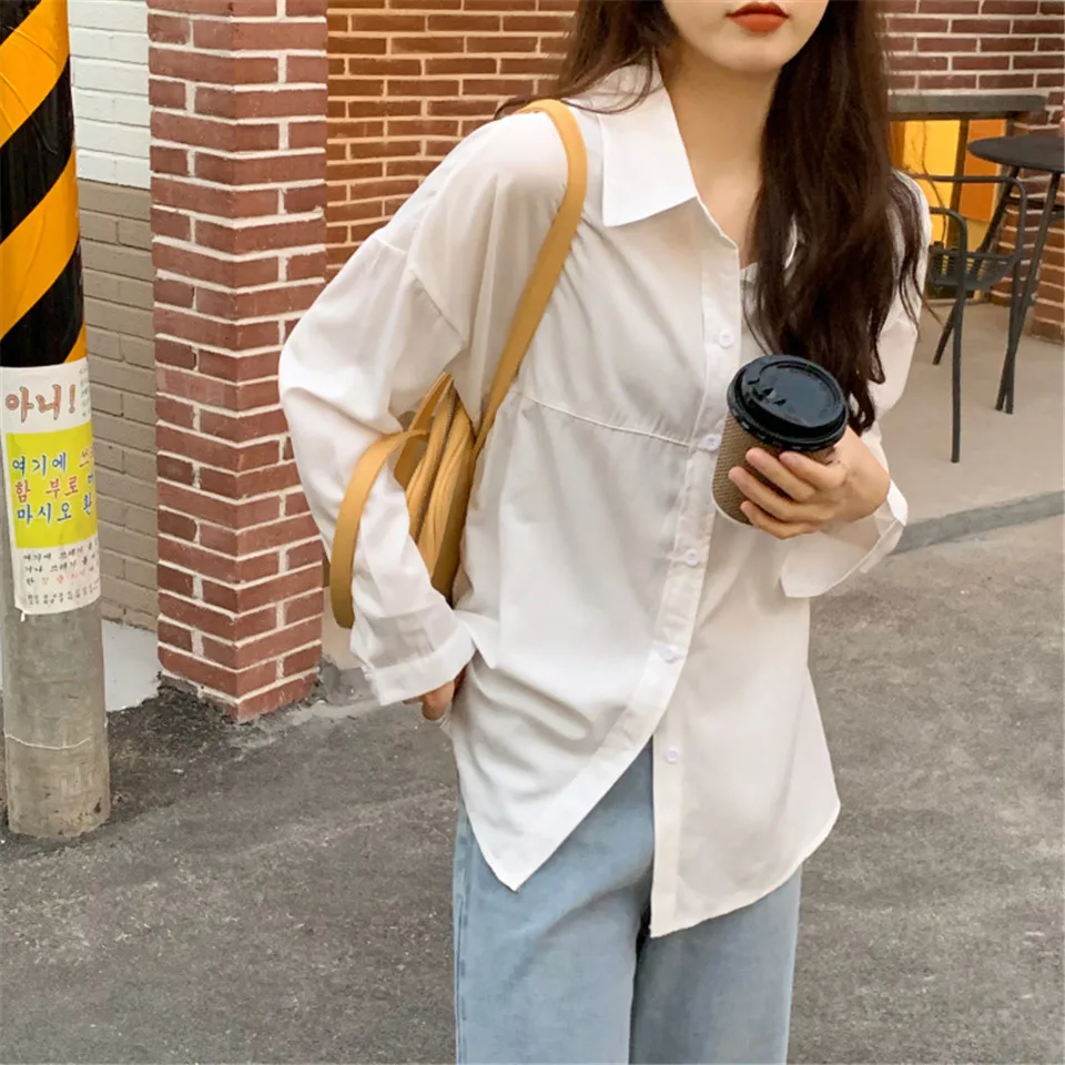 Summer All-match Loose Single-breasted Blouse Women Shirt Workwear Shirt Korea Streetwear Tops Blusa Retro Office Lady Blouses
Summer All-match Loose Single-breasted Blouse Women Shirt Workwear Shirt Korea Streetwear Tops Blusa Retro Office Lady Blouses