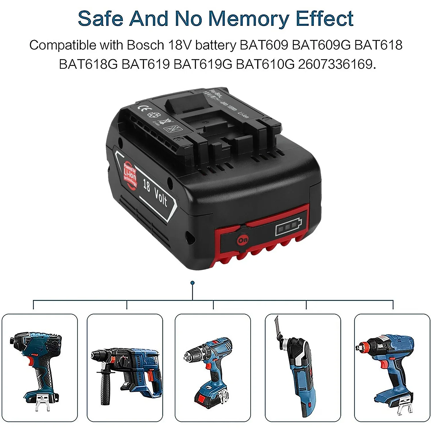 Перезаряжаемая литий-ионная батарея BS18V BAT609 18 в 10 Ач подходит для электродрели