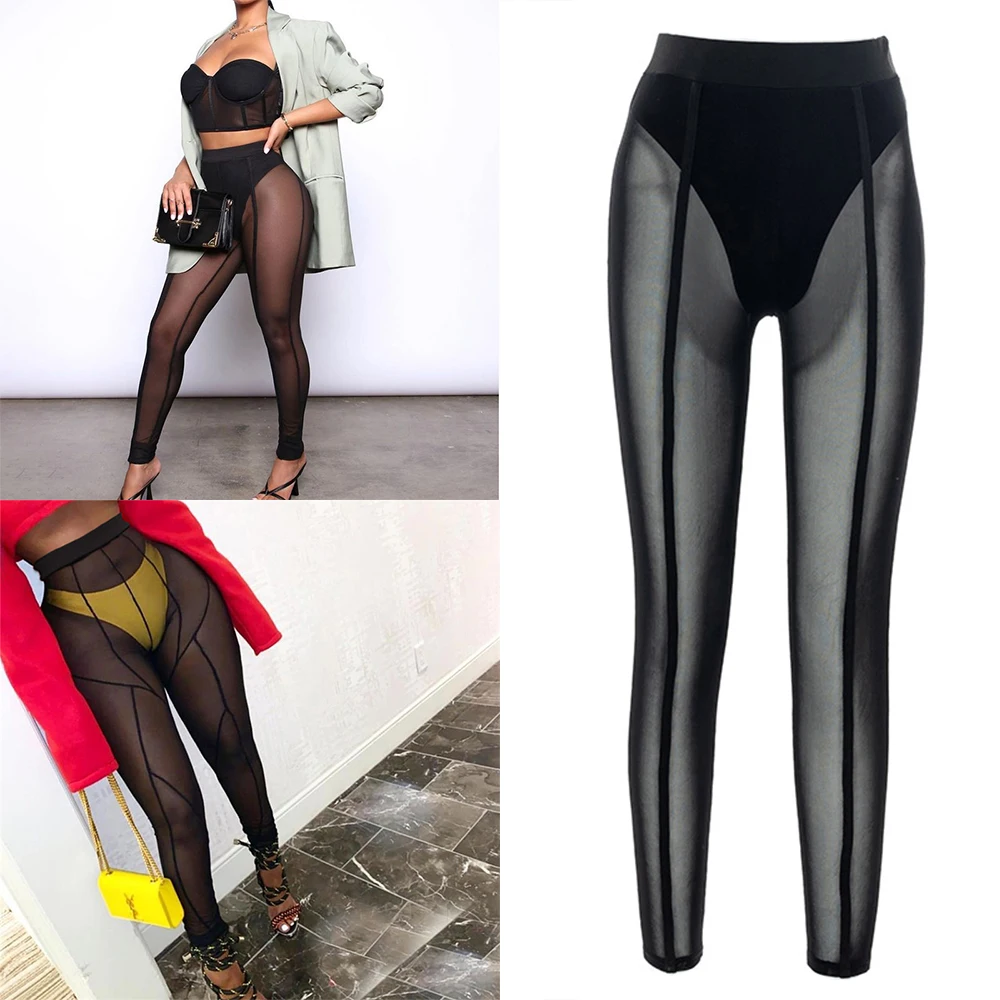 Mesh See Through women's pants vetement femme 2022 High Waist Patchwork Sheer Leggings Body-shaping Baddie Style Skinny Trousers
Mesh See Through women's pants vetement femme 2022 High Waist Patchwork Sheer Leggings Body-shaping Baddie Style Skinny Trousers