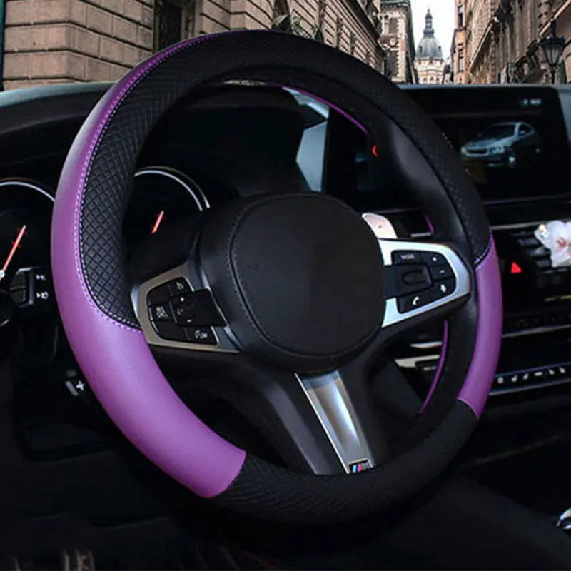 38cm Leather Braid for Steering Wheel Sweat-Absorbent Fashion Covers Auto Steering Wheel Woman Car Accessories
38cm Leather Braid for Steering Wheel Sweat-Absorbent Fashion Covers Auto Steering Wheel Woman Car Accessories