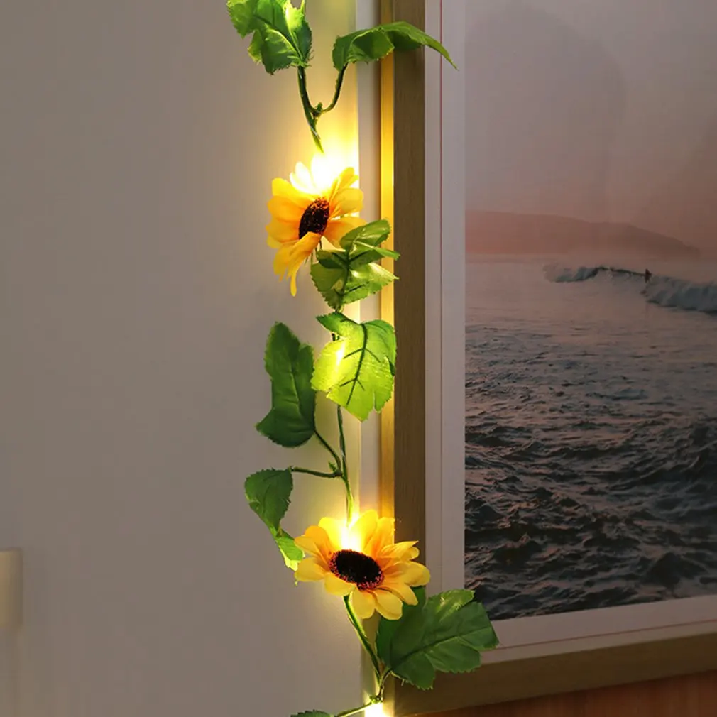 LED String 2.3M 20LED Plastic Simulation Sunflower Green Leaf Light String Home Decoration Lamp for Garden Wedding
LED String 2.3M 20LED Plastic Simulation Sunflower Green Leaf Light String Home Decoration Lamp for Garden Wedding