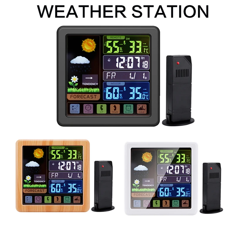 

LCD Electronic Digital Temperature Humidity Meter Thermometer Hygrometer Indoor Outdoor Weather Station Clock Detector TS-3310