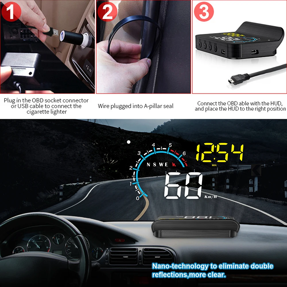 Car Gauges Windshield Projector Water Temp Voltage Alarm HUD With Lens Hood GPS OBD2 Head Up Display Auto Electronic Accessories
Car Gauges Windshield Projector Water Temp Voltage Alarm HUD With Lens Hood GPS OBD2 Head Up Display Auto Electronic Accessories