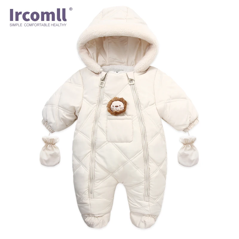 Ircomll Hight Quality Newborn Baby Winter Clothes Snowsuit Warm Fleece Hooded Romper Cartoon Lion Jumpsuit Toddler Kid Outfits |