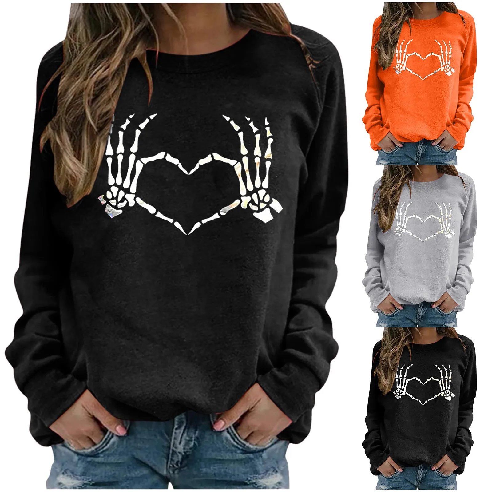 Women Casual Sweatshirt Halloween Skeleton Printing Long Sleeve Loose Tops Sweatshirt Hoodie Pullover Autumn Warm Hoodies
Women Casual Sweatshirt Halloween Skeleton Printing Long Sleeve Loose Tops Sweatshirt Hoodie Pullover Autumn Warm Hoodies