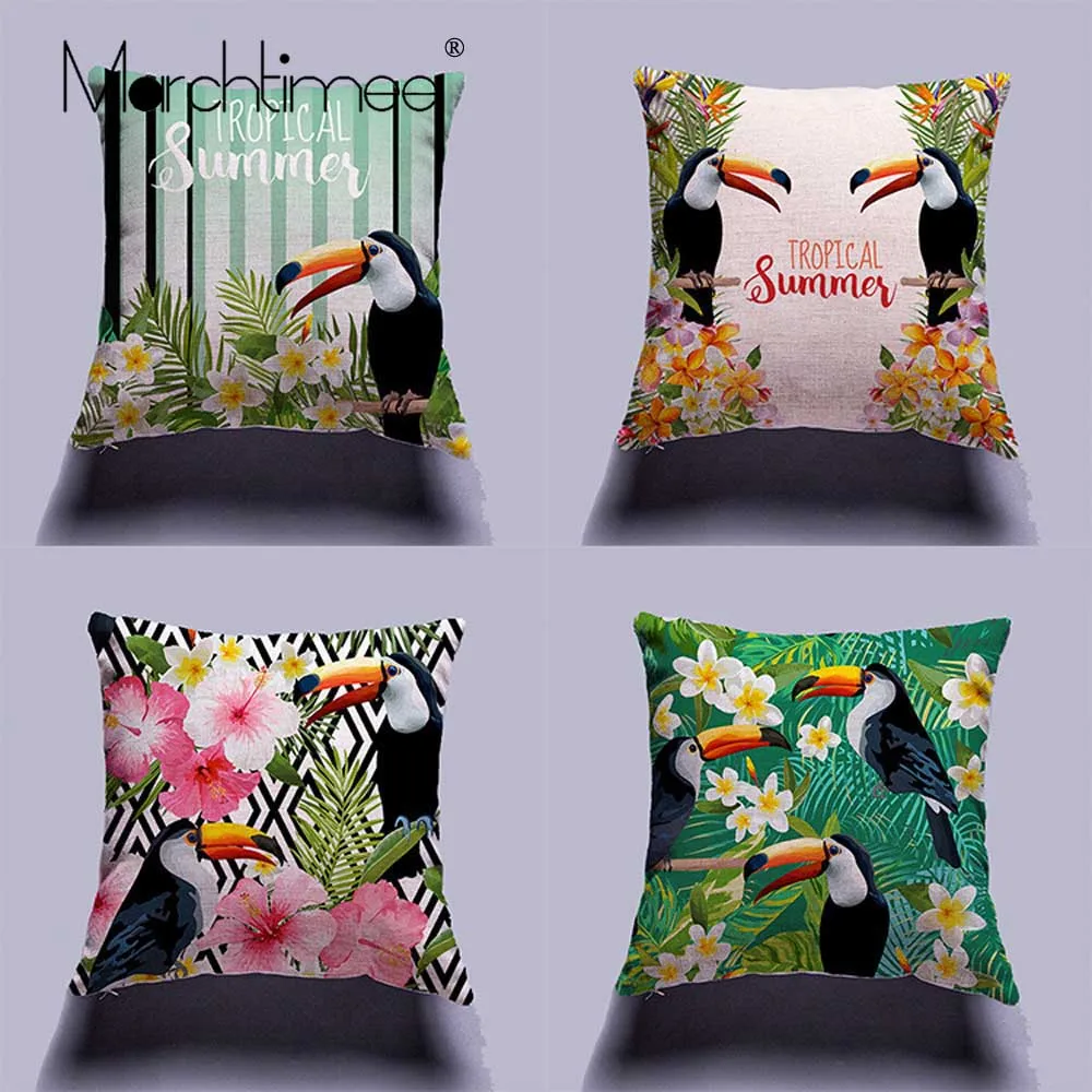 Tropical Leaves Cushion Cover Linen Toucans Throw Pillows Sofa Bed Car Hotel Party Home Decor Decoration Decorative Pillowcase
Tropical Leaves Cushion Cover Linen Toucans Throw Pillows Sofa Bed Car Hotel Party Home Decor Decoration Decorative Pillowcase