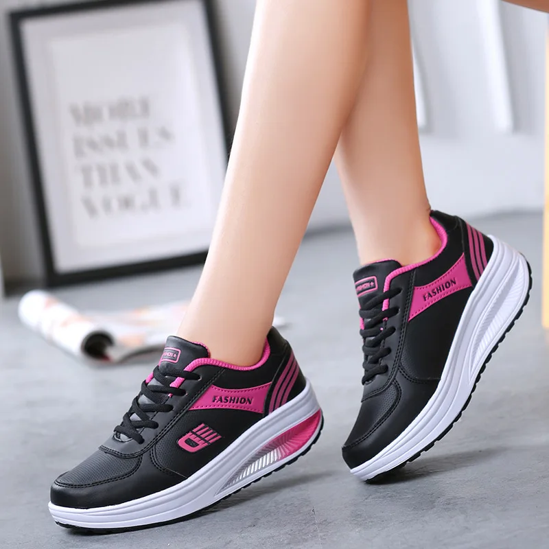 Women Platform Toning Wedge Shoes Leather Slimming Sneakers Dames Schoenen Light Weight Swing Sports Jogging Trainers
Women Platform Toning Wedge Shoes Leather Slimming Sneakers Dames Schoenen Light Weight Swing Sports Jogging Trainers
