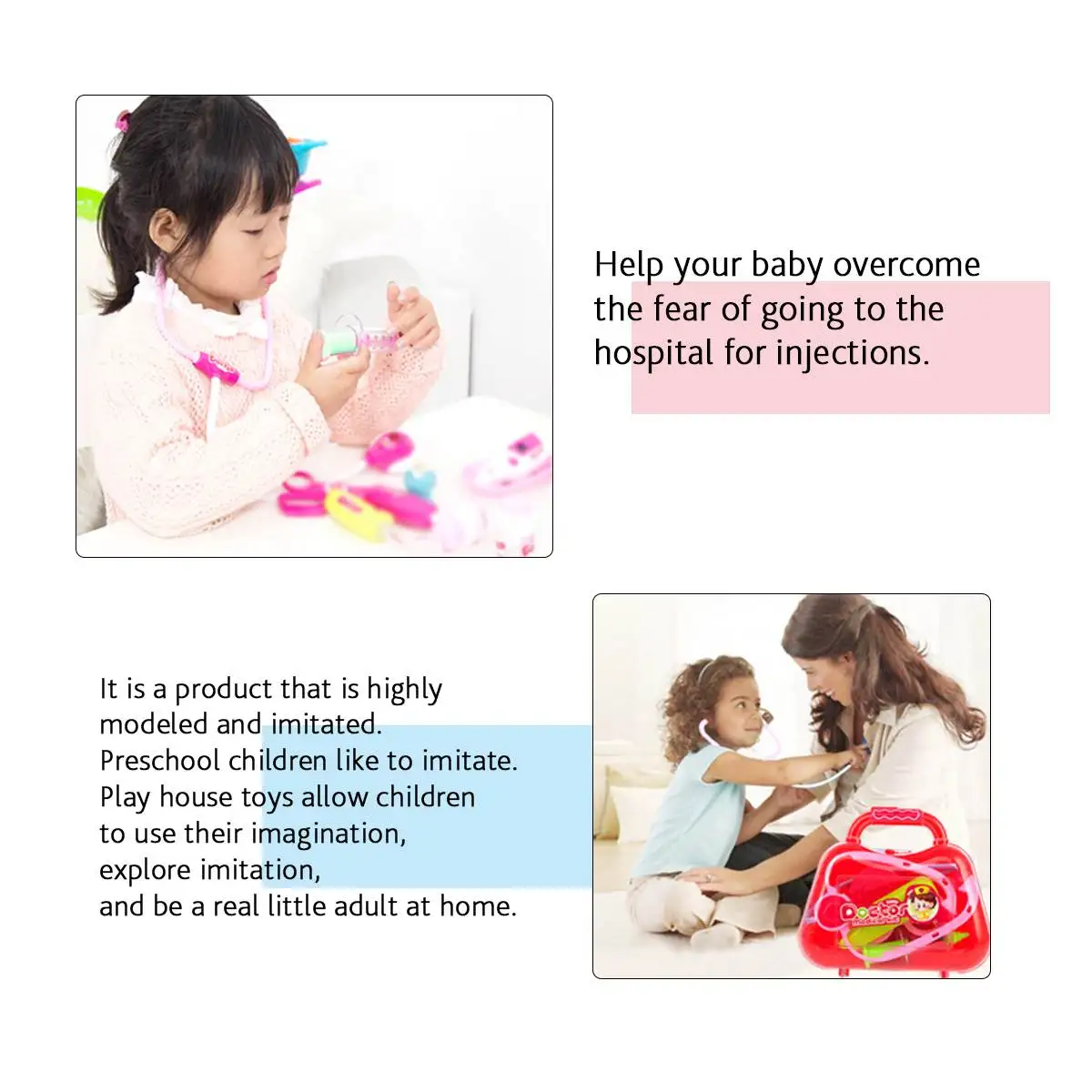 5pcs Doctor's Toy Set Toys Kids Toy Educational Toys For Children (Red/Green/Pink/Blue)
5pcs Doctor's Toy Set Toys Kids Toy Educational Toys For Children (Red/Green/Pink/Blue)