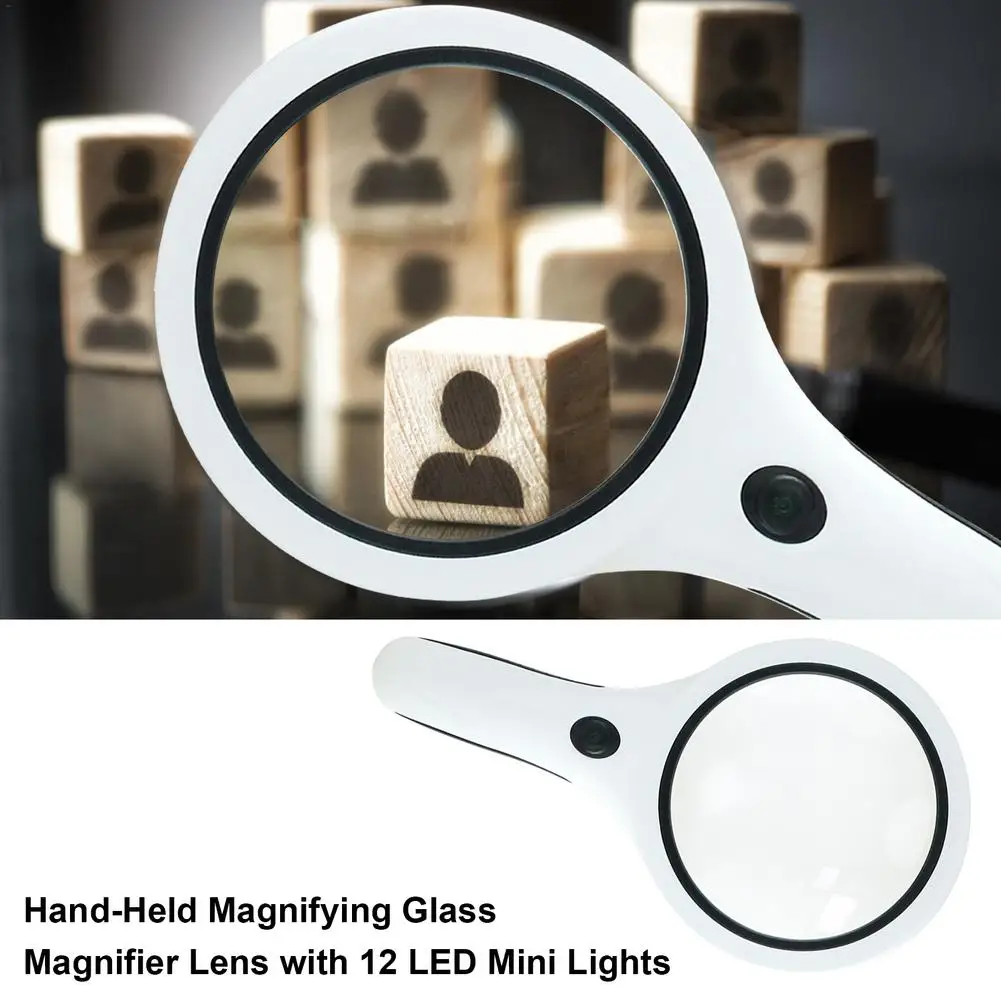 Hand-Held Magnifying Glass Magnifier Lens with 12 LED Mini Lights 30X Illuminated For Jewelry Exploration Low Vision Aids
Hand-Held Magnifying Glass Magnifier Lens with 12 LED Mini Lights 30X Illuminated For Jewelry Exploration Low Vision Aids