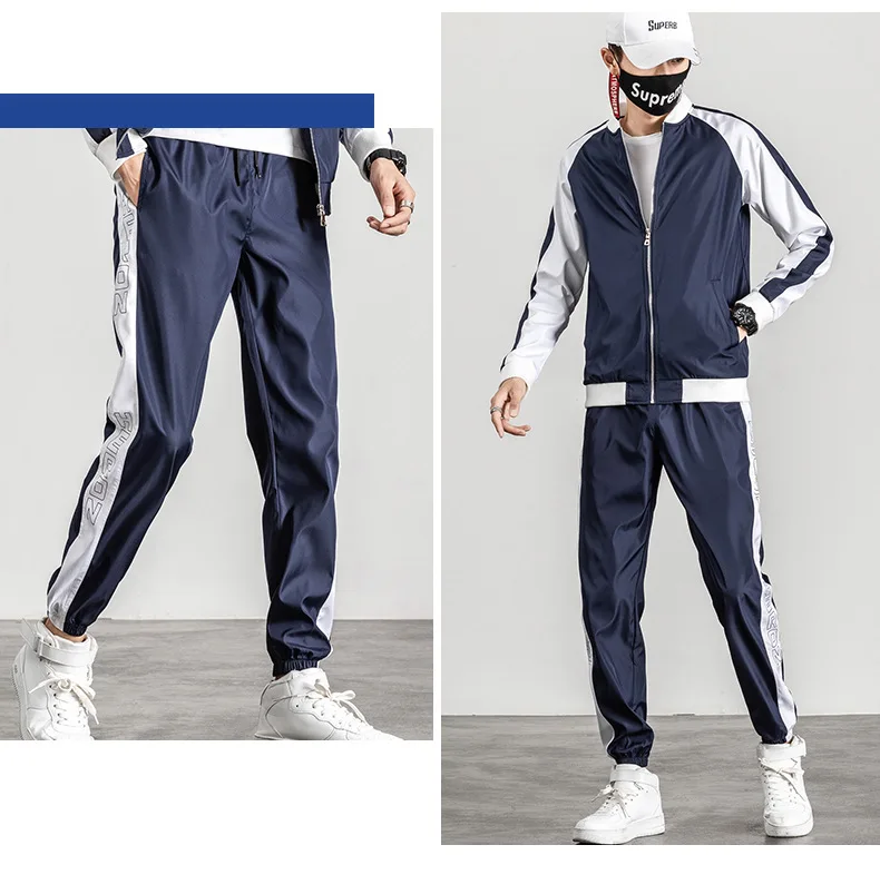 Men Sets Spring Autumn 2 Piece Fashion Stand Up Collar Cardigan Jacket Contrast Casual Pants Mens Street Hip-hop Sports Suit
Men Sets Spring Autumn 2 Piece Fashion Stand Up Collar Cardigan Jacket Contrast Casual Pants Mens Street Hip-hop Sports Suit