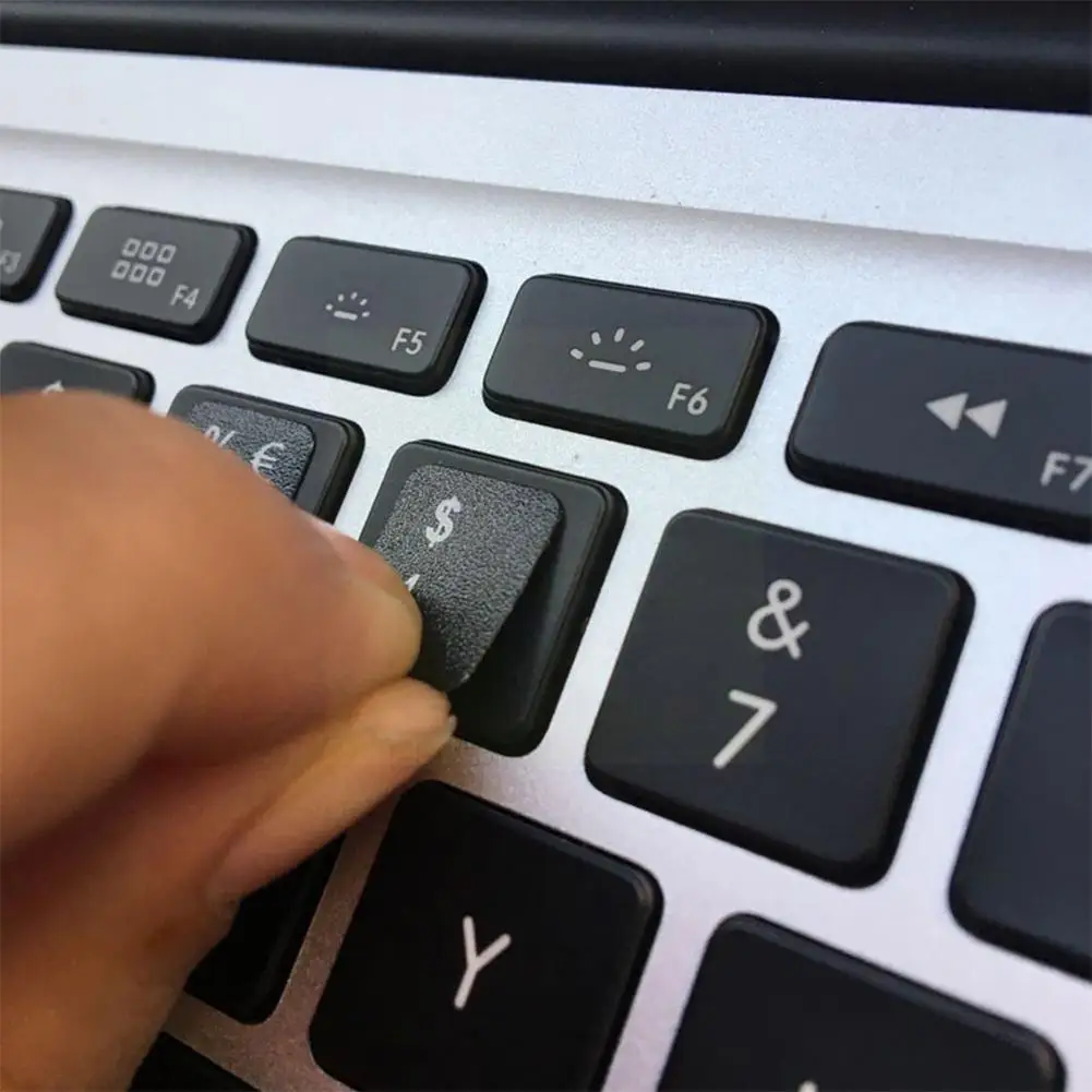 

Наклейки на клавиатуру U6y9, водостойкие наклейки на клавиатуру для ноутбука, Английский Русский французский арабский Испанский Португальск...