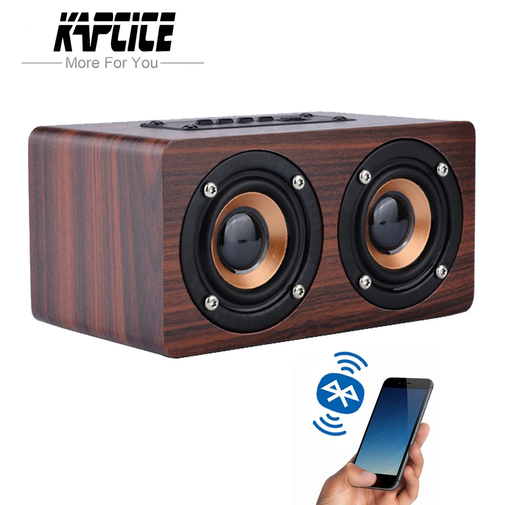 Деревянная Беспроводная bluetooth колонка capcice портативная Hi Fi ударная басовая
