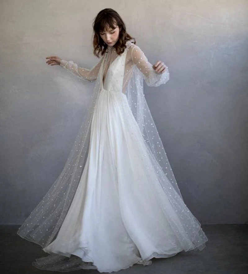 1442#Janpan Elegant Simple Two Pieces Long Sleeve Pearl Tulle Sweep Train Bride Gown Wedding Dress Bride Dress Vestidos De Novia
1442#Janpan Elegant Simple Two Pieces Long Sleeve Pearl Tulle Sweep Train Bride Gown Wedding Dress Bride Dress Vestidos De Novia