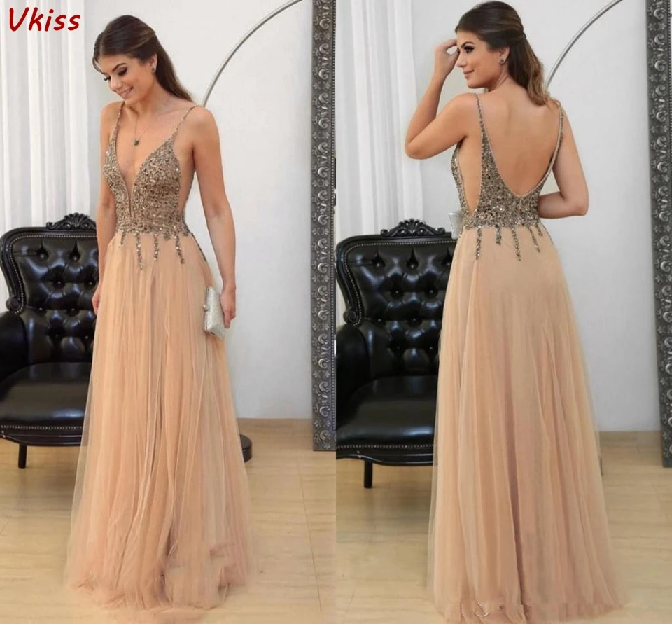 Flesh Pink Tulle Maxi Sequins Beading Prom Dresses 2020 Women Formal Party Night Long Vestidos Gala Robes Elegant Evening Gowns
Flesh Pink Tulle Maxi Sequins Beading Prom Dresses 2020 Women Formal Party Night Long Vestidos Gala Robes Elegant Evening Gowns