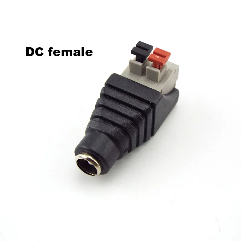 Famale Male DC Power Plug Adapter Connector 5.5mm x 2.1mm for LED Strip Lamp Press Connector CCTV Cameras 
Famale Male DC Power Plug Adapter Connector 5.5mm x 2.1mm for LED Strip Lamp Press Connector CCTV Cameras