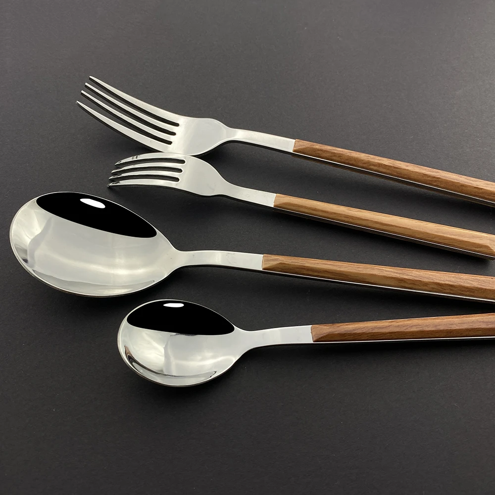 30Pcs Stainless Steel Flatware Set Wooden Silver Dinnerware Cutlery Set Kitchen Knife Fork Tea Spoon With Plastic Storage Tray
30Pcs Stainless Steel Flatware Set Wooden Silver Dinnerware Cutlery Set Kitchen Knife Fork Tea Spoon With Plastic Storage Tray