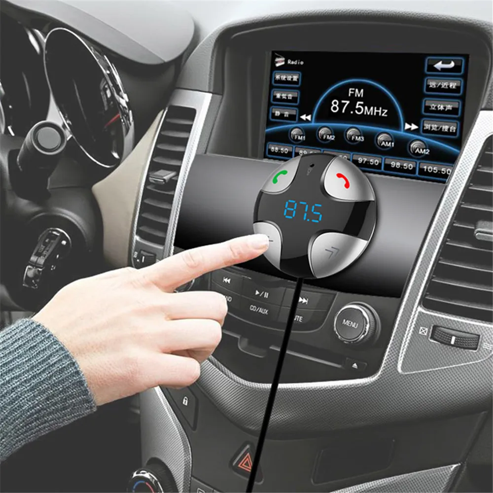 Автомобильный MP3 плеер автомобильный Bluetooth FM передатчик комплект громкой связи