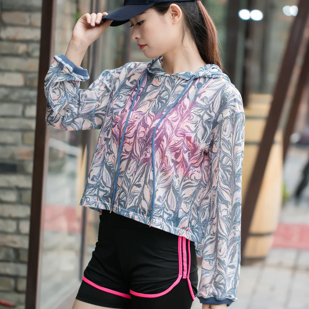 Spring and summer women's lady printed mesh hooded hoodie back hollow breathable fitness running pullover hoodie
Spring and summer women's lady printed mesh hooded hoodie back hollow breathable fitness running pullover hoodie