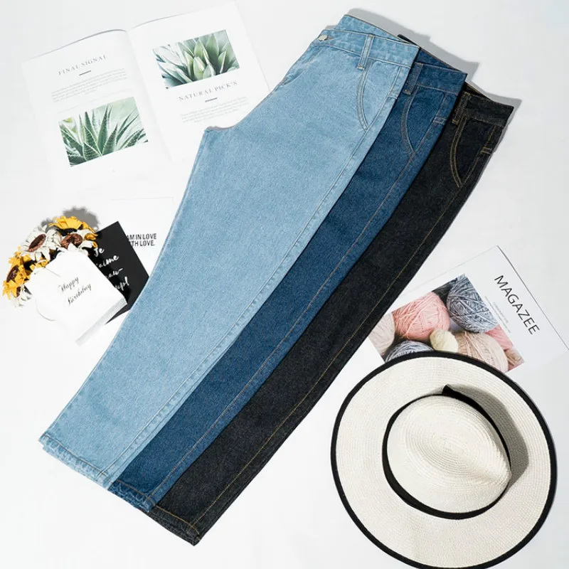 Jean Women High Waist Jeans Black Simple Solid All Match Womens Ankle-length Loose Plus Size Korean Style Daily Casual Trousers
Jean Women High Waist Jeans Black Simple Solid All Match Womens Ankle-length Loose Plus Size Korean Style Daily Casual Trousers