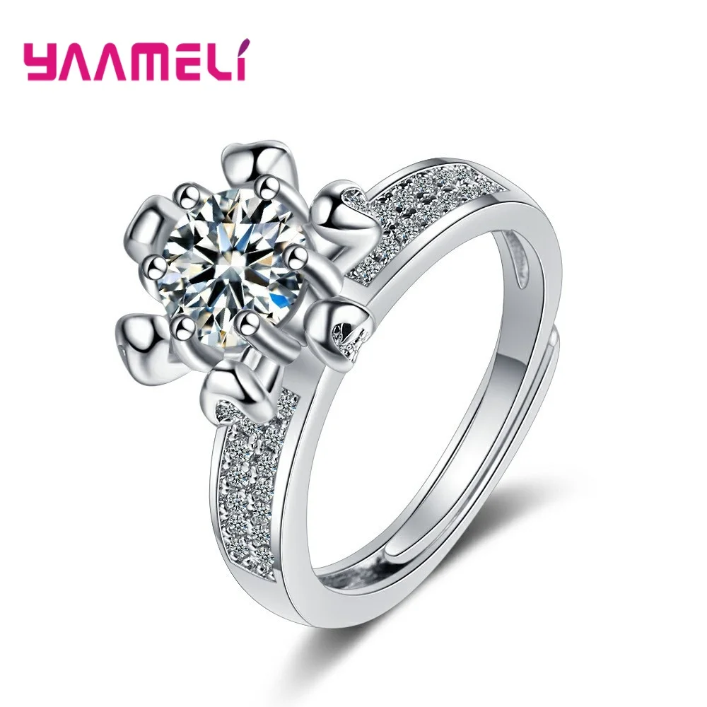 925 Sterling Silver Trendy Crystal Proposal Rings For Women Girls Adjustable Size Fashion Jewelry Valentines Day Gift
925 Sterling Silver Trendy Crystal Proposal Rings For Women Girls Adjustable Size Fashion Jewelry Valentines Day Gift