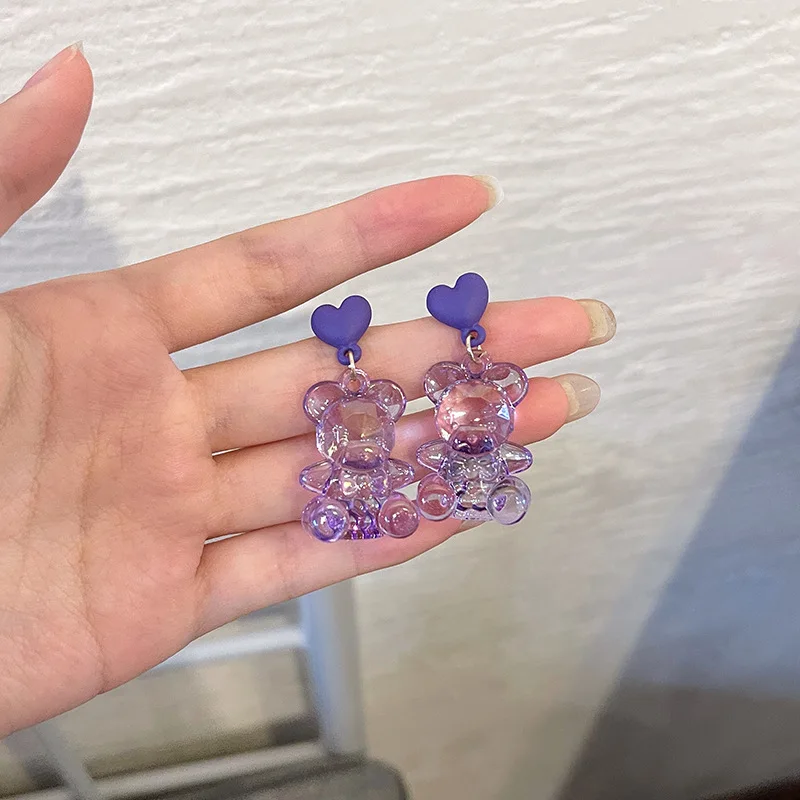 New Fashion Classic Heart-shaped Sweet Transparent Bear Crystal Earrings For Women Female Simple Cute Small Fres Earring Jewelry
New Fashion Classic Heart-shaped Sweet Transparent Bear Crystal Earrings For Women Female Simple Cute Small Fres Earring Jewelry