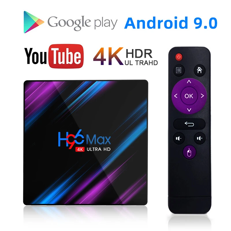 H96 MAX RK3318 Smart TV Box Android 9 0 16 ГБ 32 64 4K медиаплеер H96MAX BOX телеприставка|ТВ-приставки и