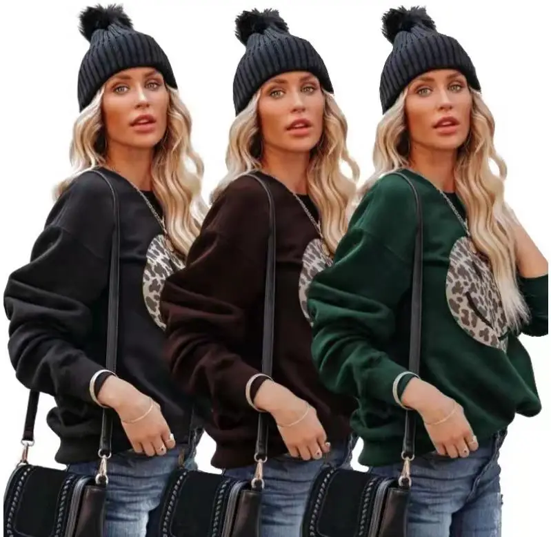 Fashion women clothing casual sportwear Solid color Leopard print round neck pullovers long sleeve hoodies tops female Costume
Fashion women clothing casual sportwear Solid color Leopard print round neck pullovers long sleeve hoodies tops female Costume