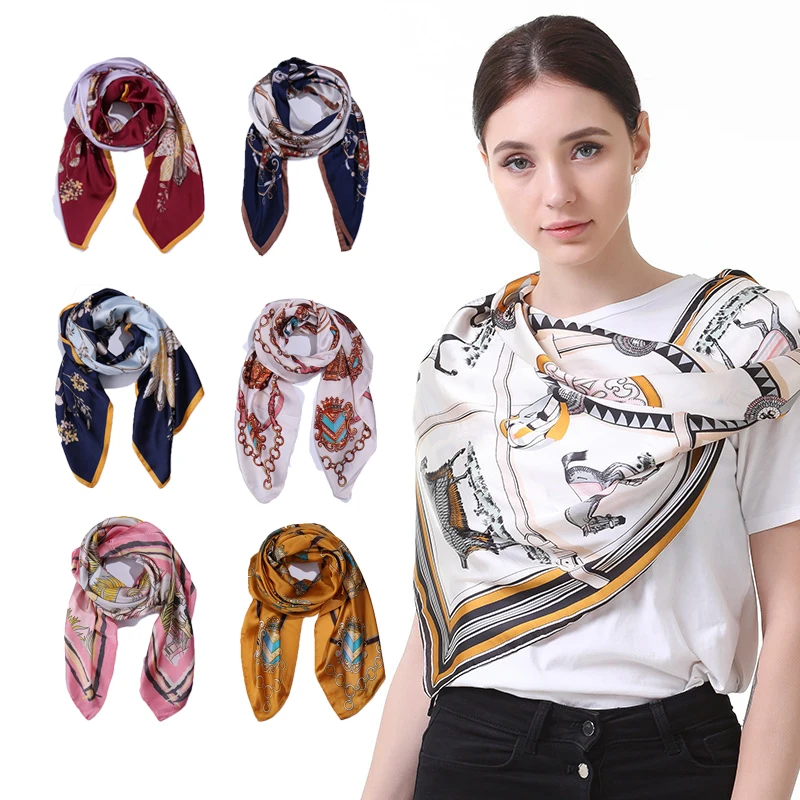 35"Satin Silk Square Scarf For Women Neck Hair Tie Band Bag Warp Soft Neckerchief Hijab Headscarf Female Foulard
35"Satin Silk Square Scarf For Women Neck Hair Tie Band Bag Warp Soft Neckerchief Hijab Headscarf Female Foulard