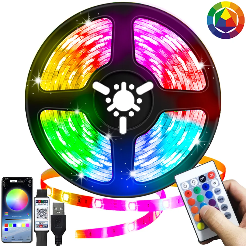 RGB 5050 2835 LED Lights Strip Bluetooth Control USB DC 5V Flexible Lamp Tape Diode Festival Fita Bedroom Tira Luces TV Desk Luz
RGB 5050 2835 LED Lights Strip Bluetooth Control USB DC 5V Flexible Lamp Tape Diode Festival Fita Bedroom Tira Luces TV Desk Luz