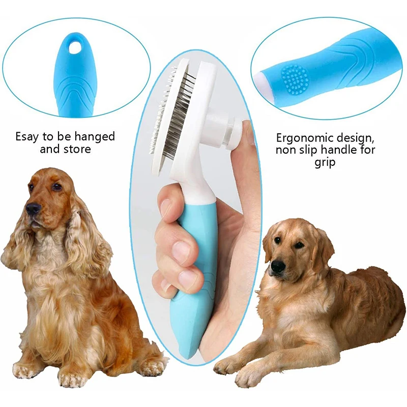 Self Cleaning Slicker Dog Brush Cat Brush for Grooming and Shedding Gently Remove Long and Loose Undercoat Mats and Tangled Hair
Self Cleaning Slicker Dog Brush Cat Brush for Grooming and Shedding Gently Remove Long and Loose Undercoat Mats and Tangled Hair
