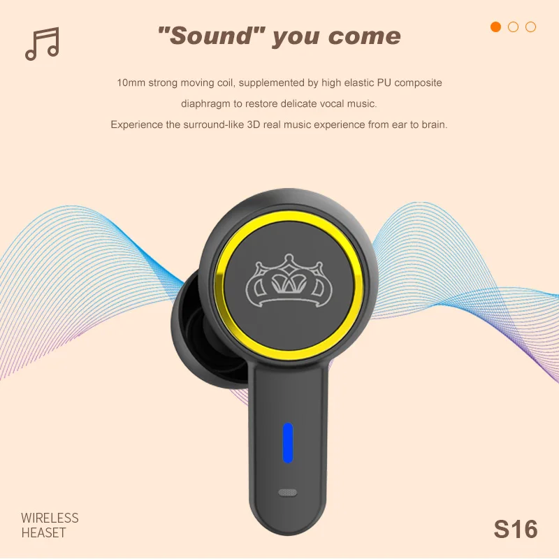 S16 TWS Wireless Bluetooth Earphone Wireless Waterproof Bluetooth Headset With Mic Noise Cancelling Earphones
S16 TWS Wireless Bluetooth Earphone Wireless Waterproof Bluetooth Headset With Mic Noise Cancelling Earphones