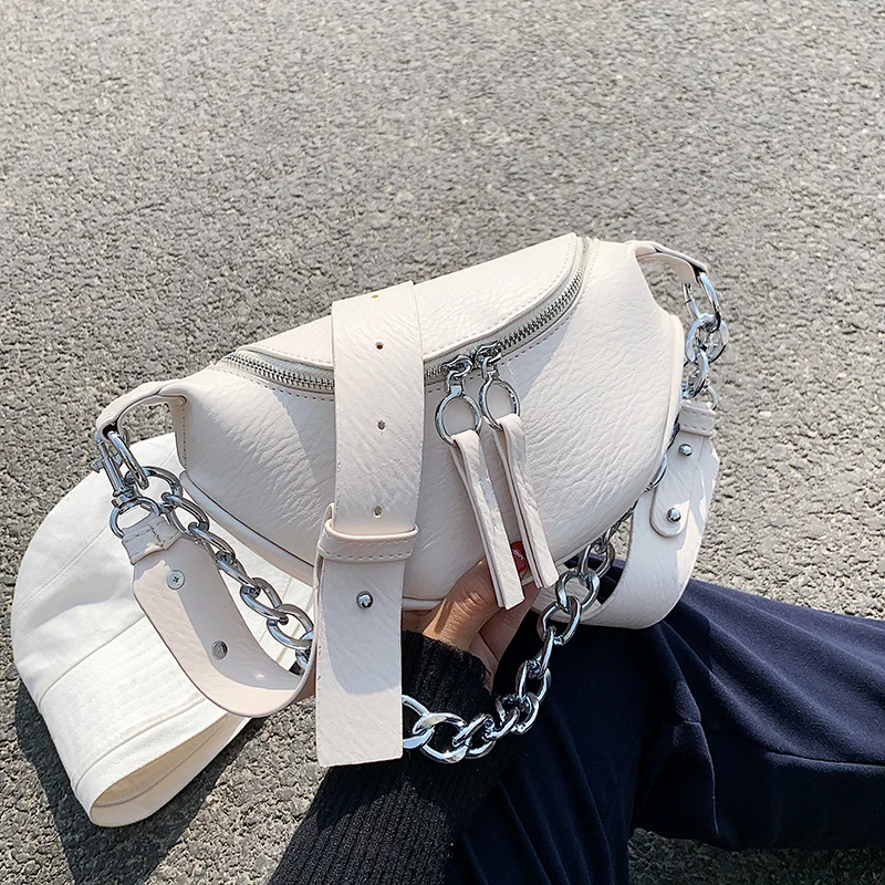 Silver Chain Design PU Leather Crossbody Bags For Women 2021 White Shoulder Messenger Handbags Small Chest Bag Travel
Silver Chain Design PU Leather Crossbody Bags For Women 2021 White Shoulder Messenger Handbags Small Chest Bag Travel