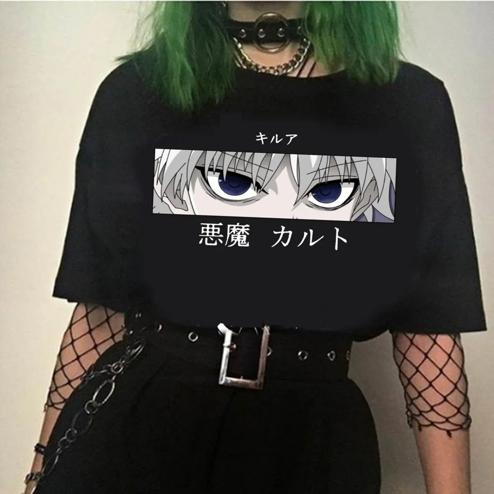 Аниме женские футболки топы футболки Killua Zoldyck Devil Eye Teeshirt Топы с коротким рукавом Повседневная мужская футболка одежда для мужчин
Аниме женские футболки топы футболки Killua Zoldyck Devil Eye Teeshirt Топы с коротким рукавом Повседневная мужская футболка одежда для мужчин
