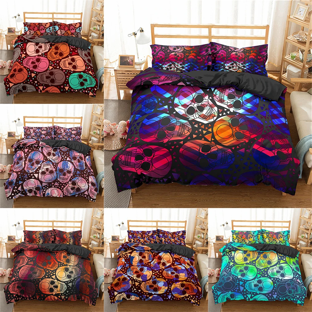 Colorful Cartoon Printed Halloween Skull Bedding Set Kid Boy Bohemian Twin Queen Size Microfiber Bed Duvet Cover with Pillowcase
Colorful Cartoon Printed Halloween Skull Bedding Set Kid Boy Bohemian Twin Queen Size Microfiber Bed Duvet Cover with Pillowcase