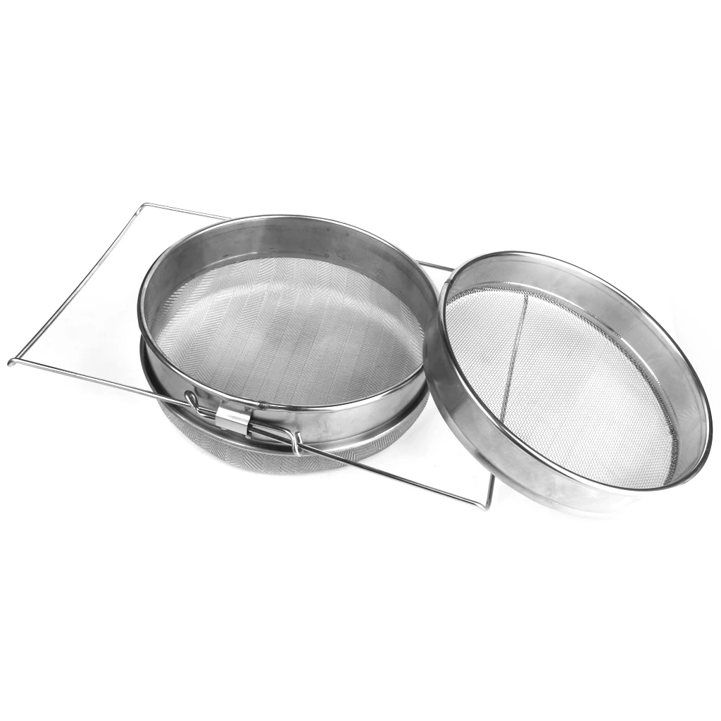 Stainless Steel Honey Strainer Double Sieve Tea Leaf Filter Beekeeping Tool Universal Fitting to Most Bucket
Stainless Steel Honey Strainer Double Sieve Tea Leaf Filter Beekeeping Tool Universal Fitting to Most Bucket
