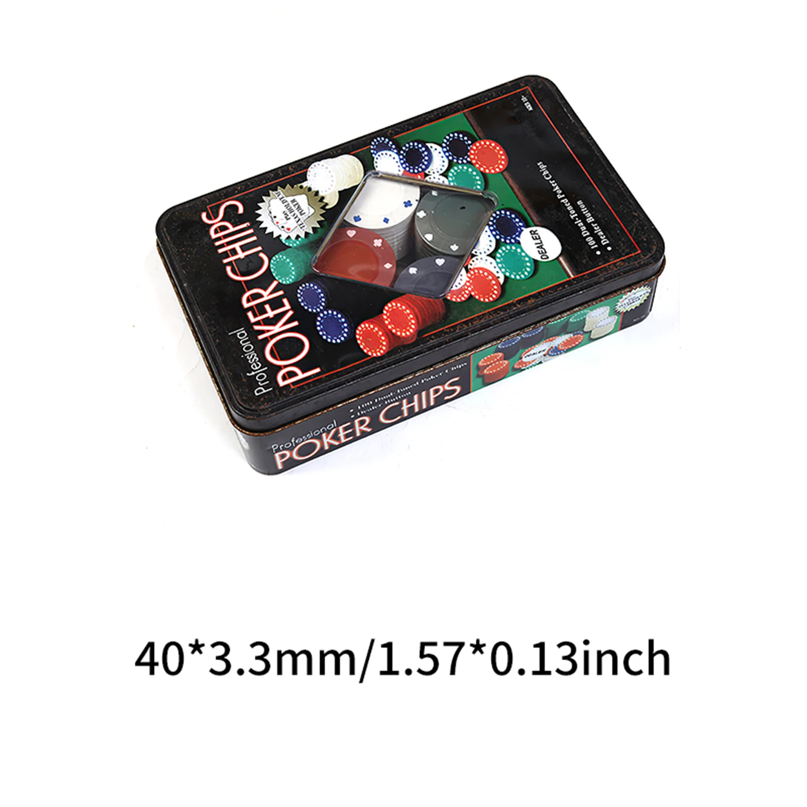 100Pcs Classic Poker Chip Set Professional Casino Poker Chips Set Poker Jetton Counter Tokens with 4 Colors and Dealer Buttons
100Pcs Classic Poker Chip Set Professional Casino Poker Chips Set Poker Jetton Counter Tokens with 4 Colors and Dealer Buttons