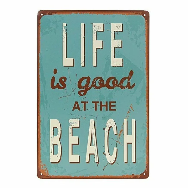 Винтажный жестяной ретро-знак «New Life Is Good At Beach», 12X8 дюймов, дом для морского серфинга
Винтажный жестяной ретро-знак «New Life Is Good At Beach», 12X8 дюймов, дом для морского серфинга