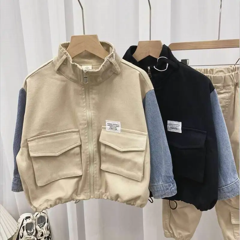 2021 New Boys Jackets Baby Coats Denim Splicing Long Sleeve Casual Kids Jackets for Boys Kids Clothes E2115
2021 New Boys Jackets Baby Coats Denim Splicing Long Sleeve Casual Kids Jackets for Boys Kids Clothes E2115