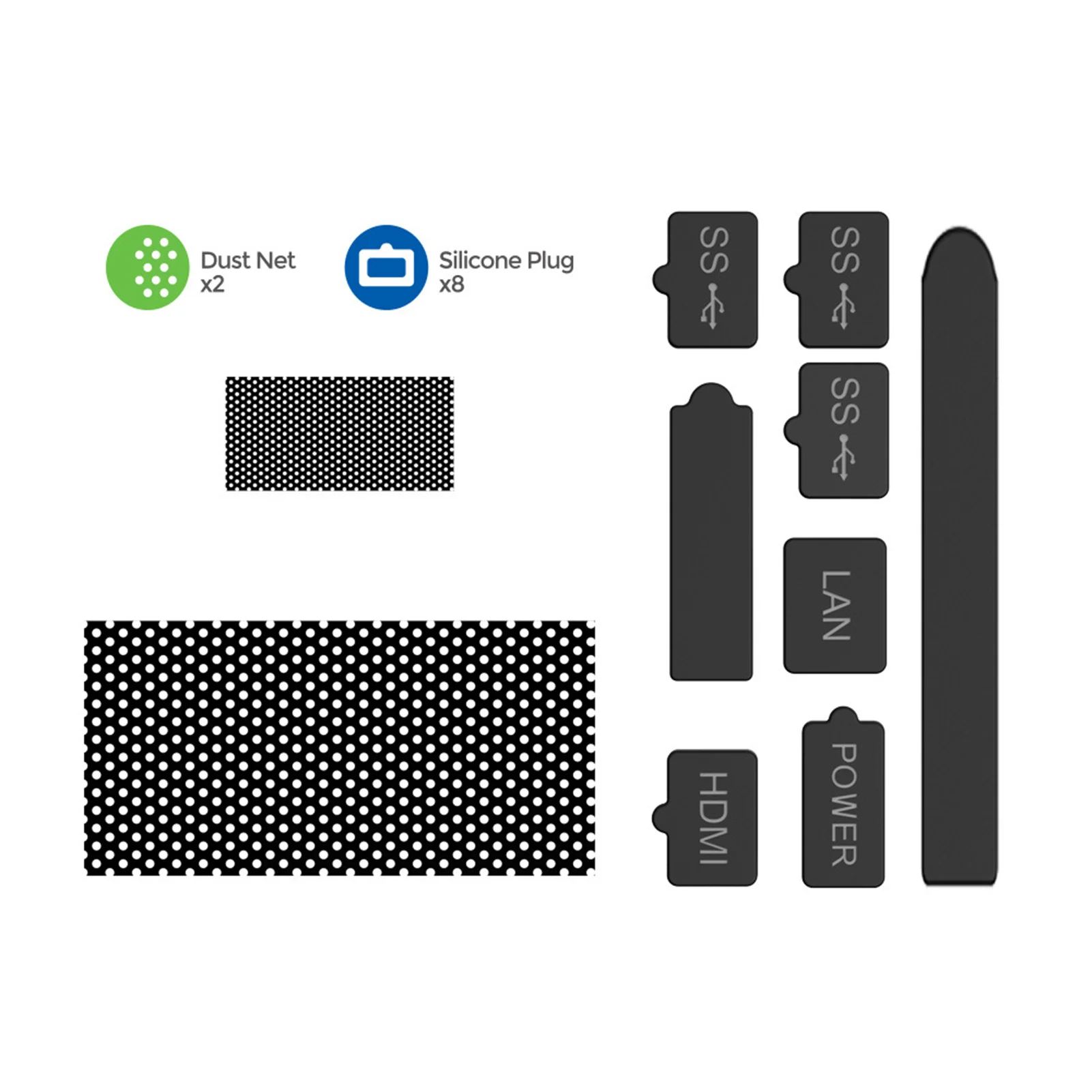 Dust Plugs And Dust Nets Set Specially Designed For The Xbox Series X Console Host PVC Silicone Protective Sleeve
Dust Plugs And Dust Nets Set Specially Designed For The Xbox Series X Console Host PVC Silicone Protective Sleeve