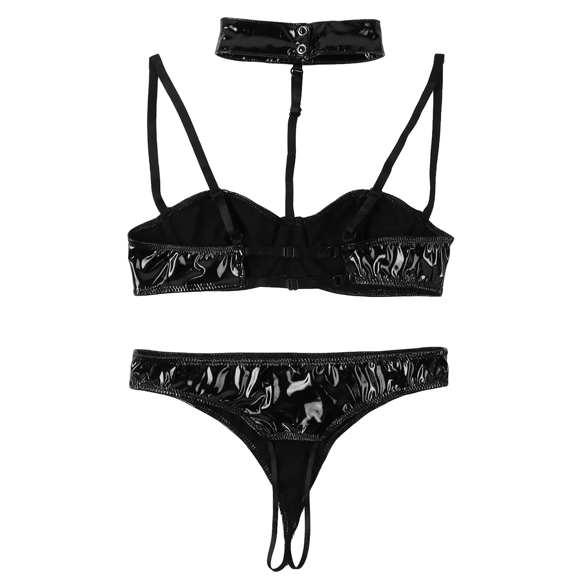 Sexy Womens Exotic Bra Sets Patent Leather Sexy Lingerie Halter Neck Shelf Bra Top G-string Briefs Lingerie Party Nightclub Wear
Sexy Womens Exotic Bra Sets Patent Leather Sexy Lingerie Halter Neck Shelf Bra Top G-string Briefs Lingerie Party Nightclub Wear